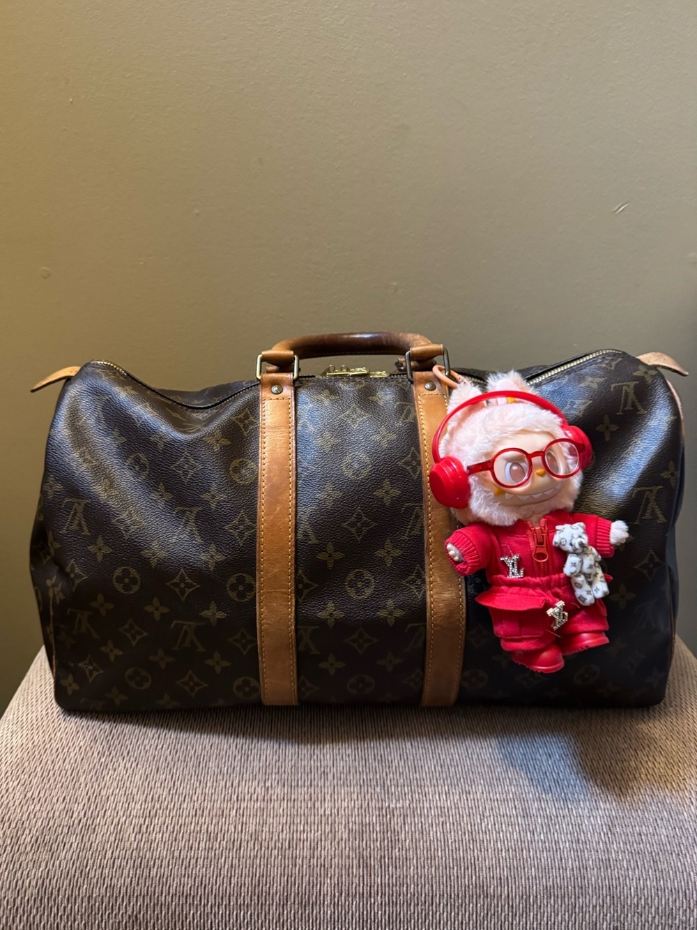 Louis Vuitton Brown Monogram Keepall Duffel (45 cm)